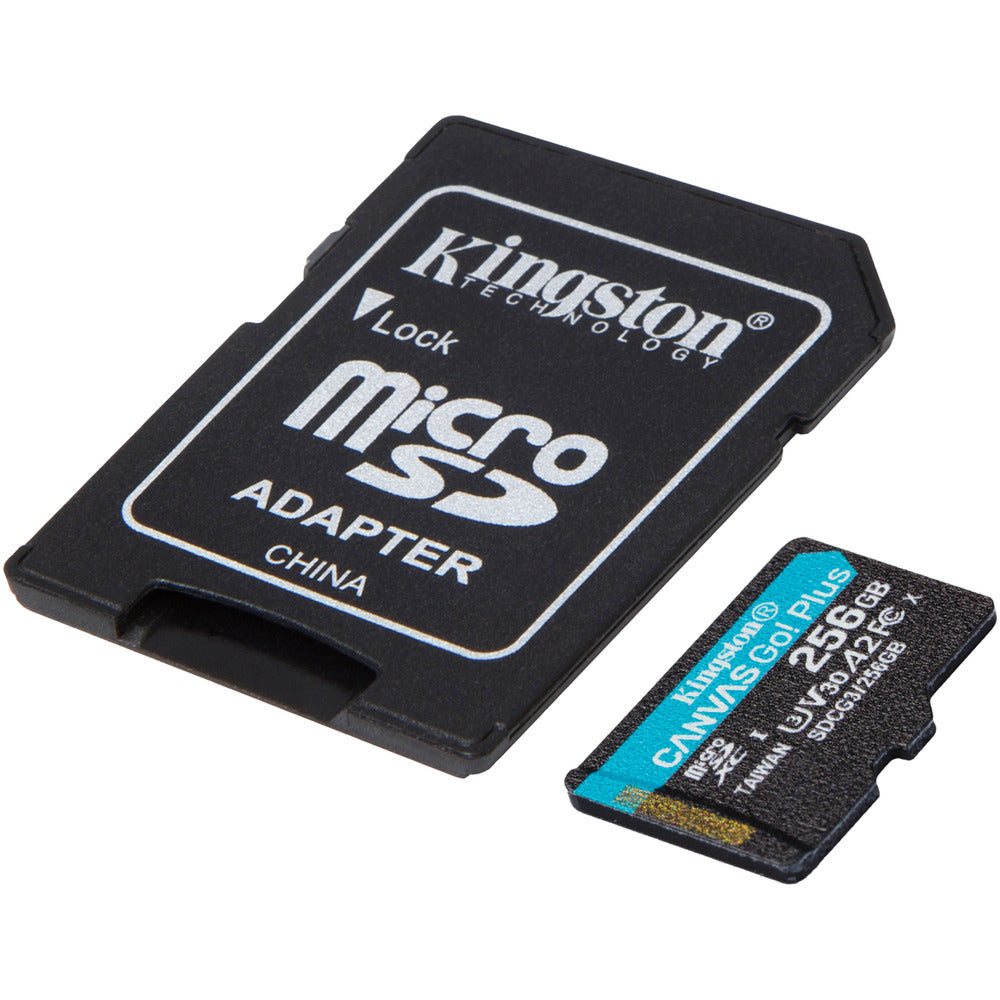 Kingston 256GB MicroSDXC Canvas Go Plus 170MB/s Read UHS-I Class 10 U3 V30 A2/A1 Memory Card + Adapter SDCG3/256GB