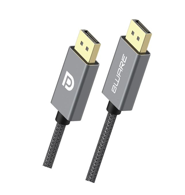 8ware Pro Series 4K 60Hz DisplayPort Male DP to DisplayPort Male DP cable 2M Gray metal aluminum shell Gold Plated connectors