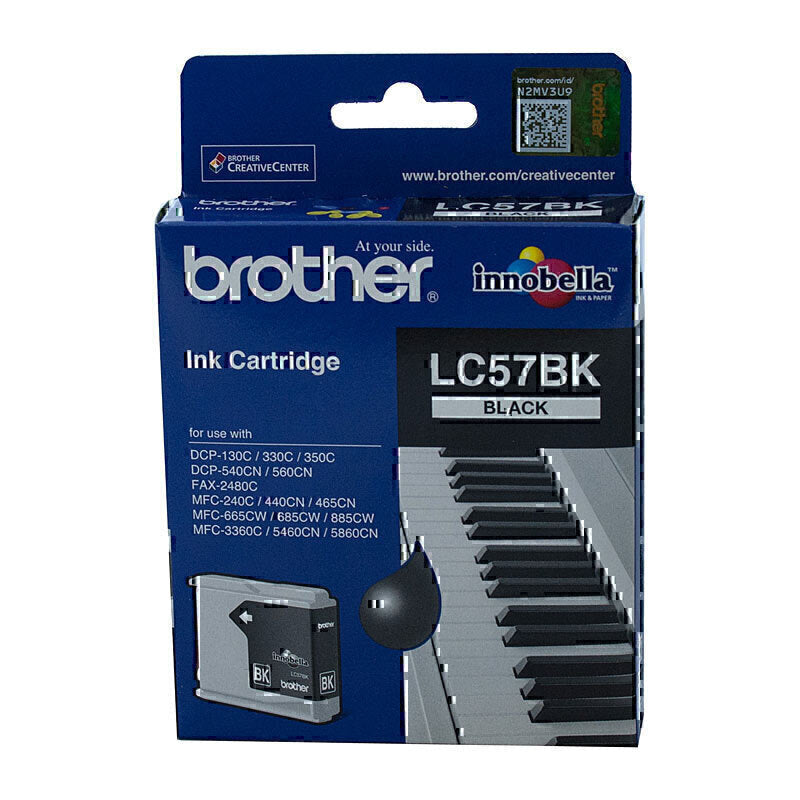 BROTHER LC-57BK BLACK INK CARTRIDGE - APPROX 500 PAGES