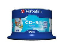 VERBATIM CD-R 700MB PRINTABLE 52X 50PK SPINDLE