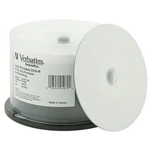 Verbatim DVD-R, 4.7GB, Inkjet Printable, 50 Pack 95079