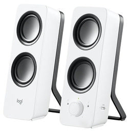 Logitech Z200 2.0 Multimedia Speakers, Integrated Volume and Power Controls, AUX Input, White