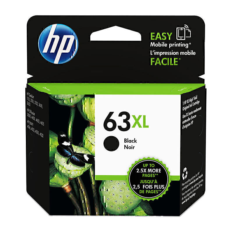 HP #63XL BLACK INK F6U64AA