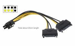 DUAL SATA to 6+2PIN GPU Power Connector