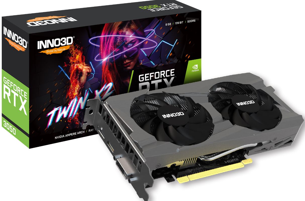 Inno3D Nvidia GeForce RTX 3050 Twin X2 V2 8GB Dual Fan Graphics Card