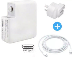 Power Adapter 61W Charger and Type-C Cable for Apple MacBook