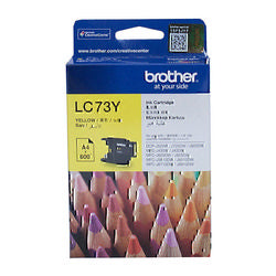 BROTHER LC-73Y YELLOW INK CARTRIDGE HIGH CAPACITY - 600 PAGES