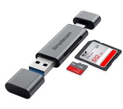 Simplecom CR402 SuperSpeed USB-C and USB-A SD/MicroSD Card Reader USB 3.2 Gen 1 (USB 3.0)