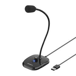 Simplecom UM360 Plug and Play USB Desktop Microphone with Headphone Jack
