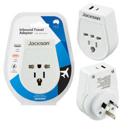 Jackson Travel Adapter inbound with USB-A - USB-C