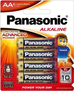 Panasonic Alkaline Premium AA Batteries 4 Pack