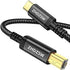 Printer Cable USB-C 2m to USB-B Black Printer Cable