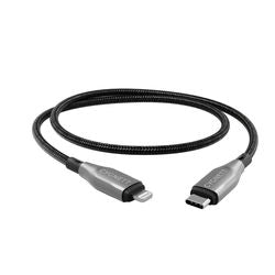 CYGNETT Armoured Lightning to USB-C Cable 1M Black