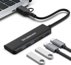 Simplecom CH385 SuperSpeed USB-A and USB-C 4-Port Combo Hub USB 3.2 Gen 1